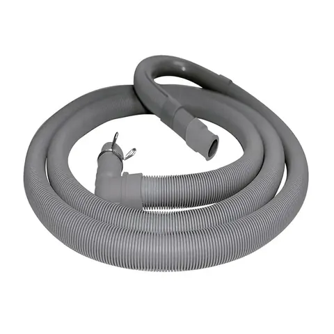 Mangueras de desagüe Manguera gris corrugada con abrazadera para desagüe de lavadora